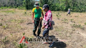 Gotong Royong Satgas dan Warga Alas Selatan Wujudkan Lahan Produktif