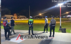Blue Light Patrol Polres Tabanan Jaga Keamanan Titik Keramaian, Situasi Malam Tetap Kondusif