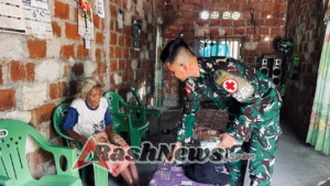 Satgas Pamtas Yonarhanud 2 Kostrad Peduli Kesehatan, Adakan Kesehatan Keliling