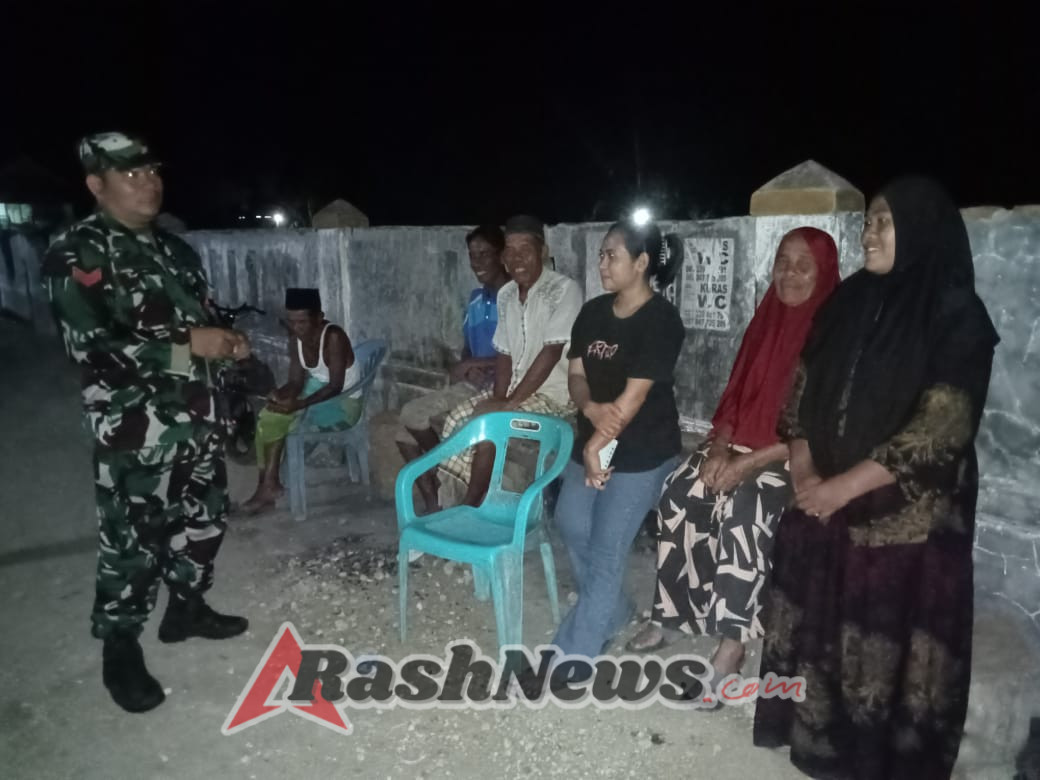 Sertu H. Lalu Haerudin Pimpin 10 Personel Laksanakan Patroli Malam di Wilayah Teritorial