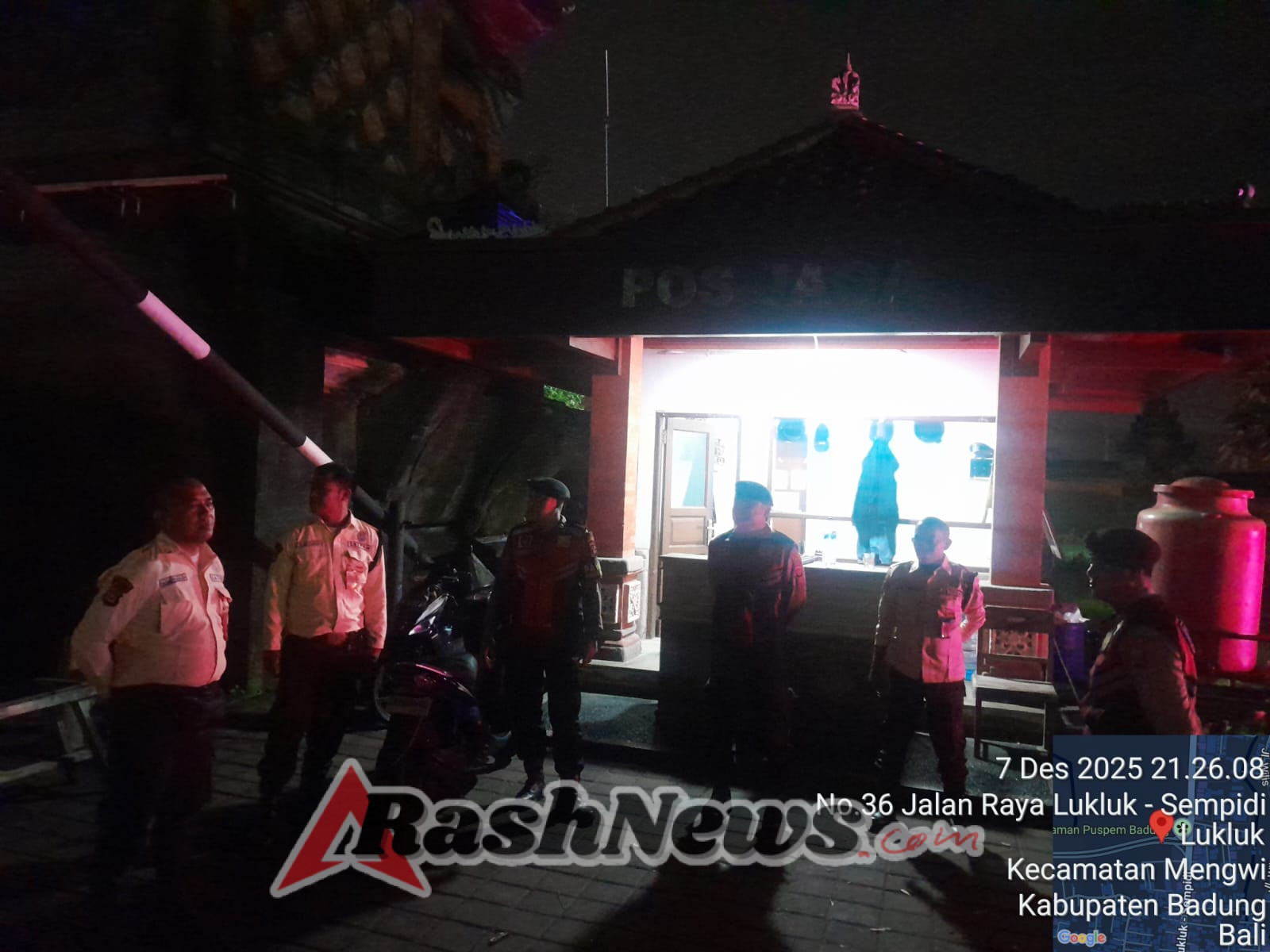 Sambangi Puspem Badung, Samapta Polsek Mengwi Ingatkan Security Tingkatkan Pengawasan Malam Hari