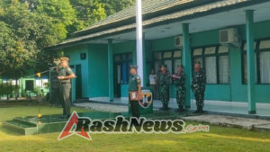Kodim 1614/Dompu Gelar Upacara Mingguan, Dandim: “Nilai Kejuangan Harus Dihayati”