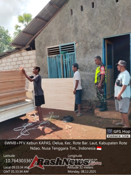 Pengamanan dan Pemantauan Material KDKMP, Babinsa Koramil 1627-03 Pastikan Proses Lancar