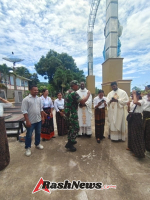 Pengamanan Missa di Keuskupan Agung Ende, Babinsa Jaga Ketertiban dan Kenyamanan Jemaat
