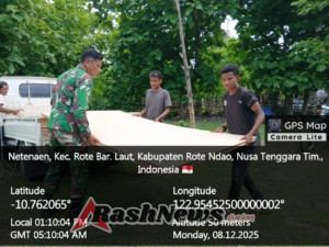 Babinsa 1627-03/Batutua Tingkatkan Pengamanan Logistik Pembangunan KDKMP