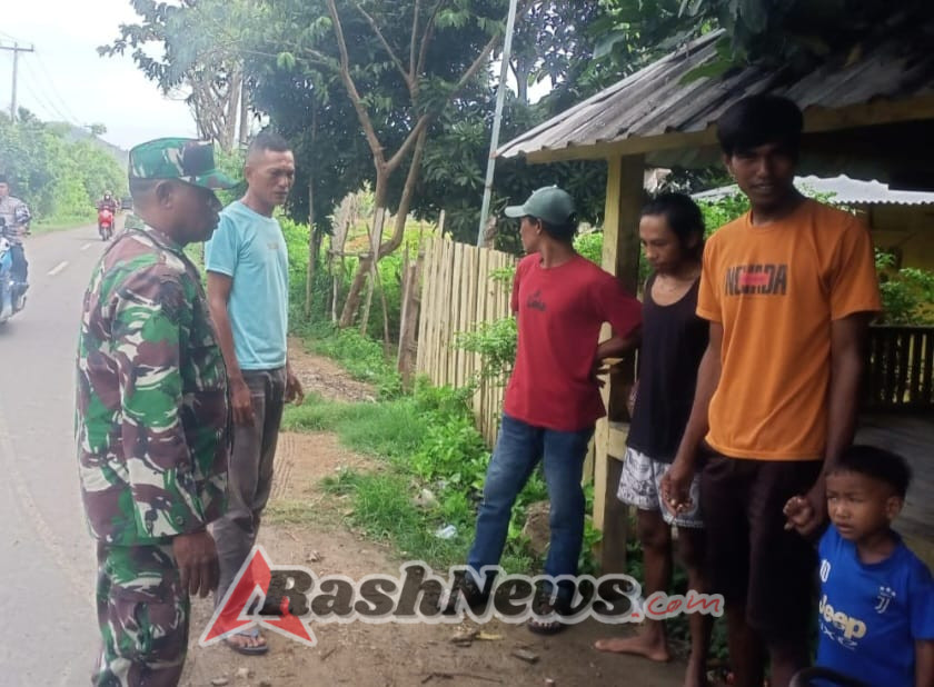 Babinsa Tangga Beri Himbauan Masyarakat Agar Waspada dan Jaga Keamanan Lingkungan