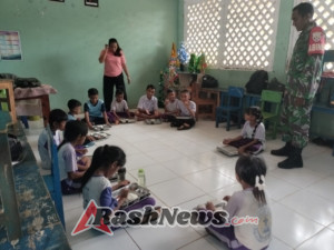3.093 Siswa di Pantai Baru Terima Makanan Bergizi, Babinsa Lakukan Pendampingan