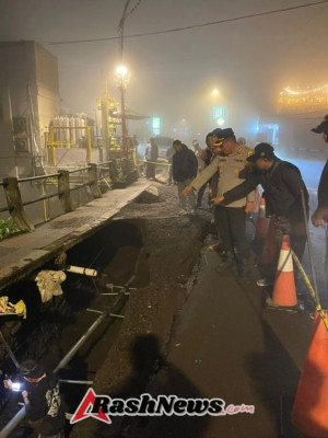 Kapolres Bangli AKBP James I.S. Rajagukguk Tinjau Langsung Lokasi Jalan Jebol di Jalur Utama Penelokan–Kintamani