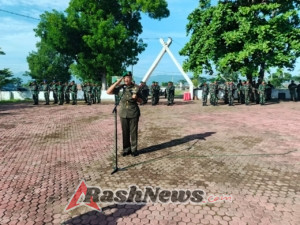 Dandim 1608/Bima Pimpin Upacara Ziarah Nasional Hari Juang TNI-AD di TMP Palibelo