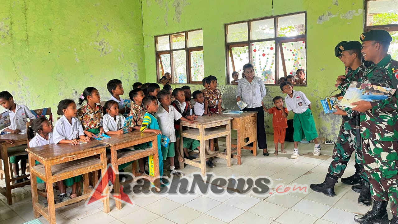 Pos Fohululik Yonarmed 12 Tingkatkan Semangat Belajar Siswa SDI Ekin