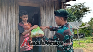 Satgas RI–RDTL Tebar Kebaikan Lewat Pembagian Sembako di Atambua Barat