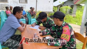 Kolaborasi di Perbatasan, Satgas Pamtas Yonarhanud 2 Kostrad Adakan Pengobatan Gratis