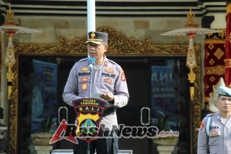 Waka Polres Tabanan Pimpin Apel Kesiapan KRYD, Perkuat Harkamtibmas Jelang dan Pasca Operasi Lilin Agung 2025
