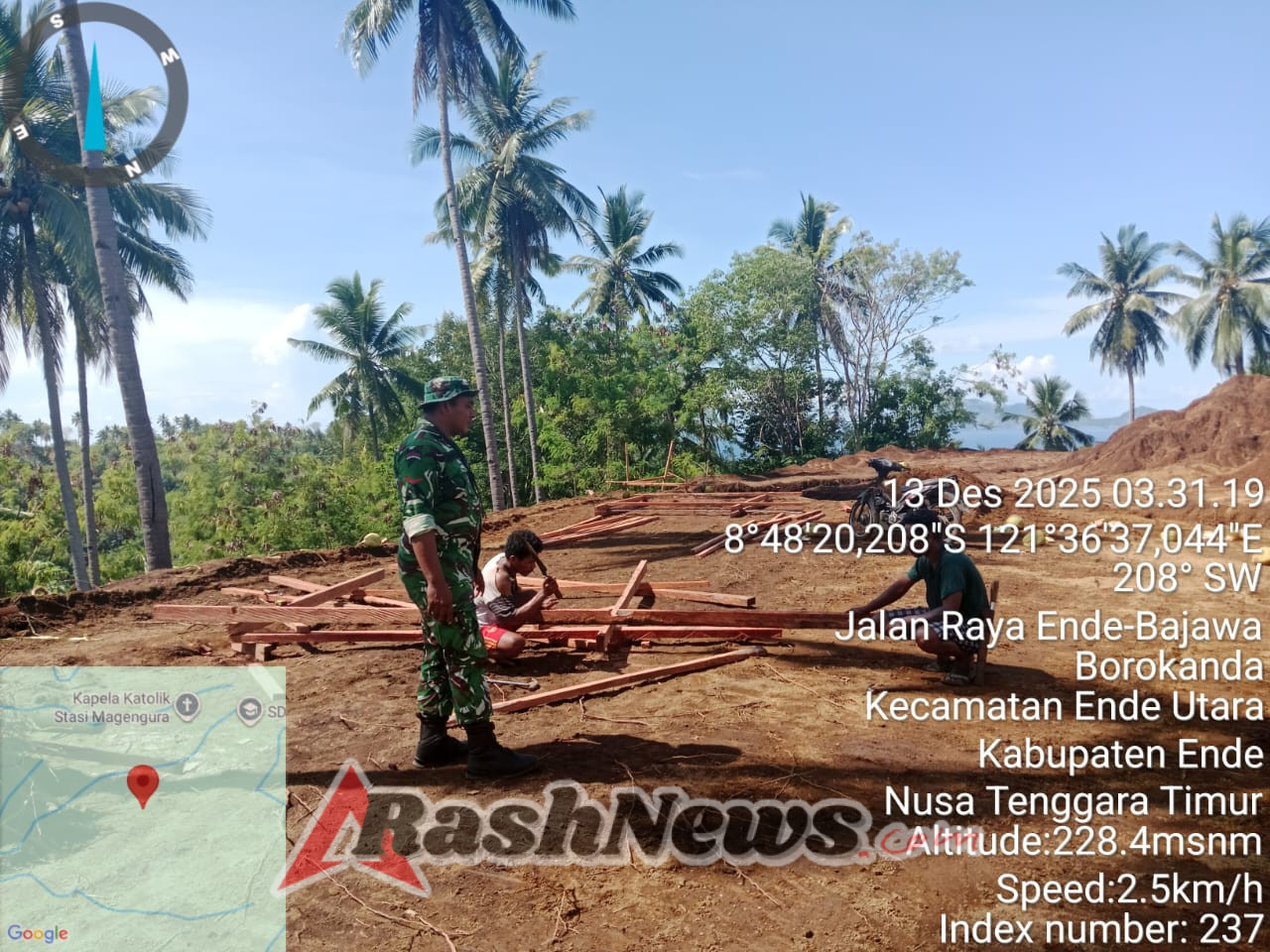 TNI AD Hadir di Tengah Masyarakat, Babinsa Ende Kawal Pembangunan Koperasi Merah Putih