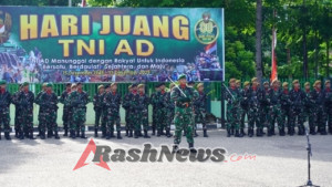 Dandim 1621/TTS Tampil Sebagai Komandan Upacara pada Peringatan Hari Juang TNI AD Korem 161/WS