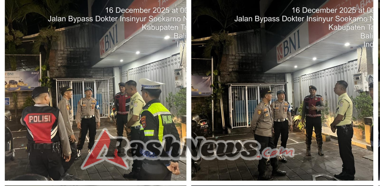 Blue Light Patrol Gabungan Polres Tabanan Intensifkan Pencegahan Kejahatan 3C di Jam Rawan