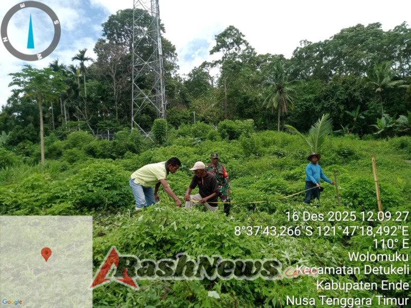 Babinsa Koramil 1602-04/Maurole Ikut Sukseskan Peletakan Batu Pertama KDMP Desa Wolomuku