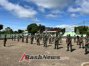 Lapangan Hitam Makodim 1621/TTS Jadi Saksi Semangat Prajurit Berlatih Pencak Silat Militer