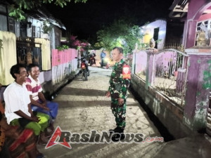 Ciptakan Rasa Aman, Koramil Woha Laksanakan Patroli Siskamling Lintas Kecamatan