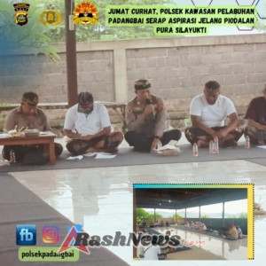 Jumat Curhat, Polsek Kawasan Pelabuhan Padangbai Serap Aspirasi Jelang Piodalan Pura Silayukti