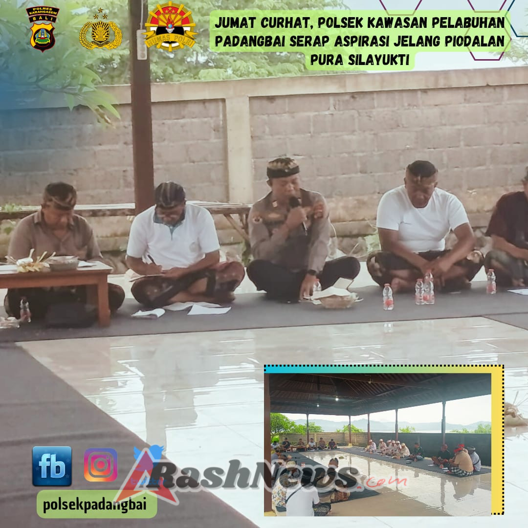 Jumat Curhat, Polsek Kawasan Pelabuhan Padangbai Serap Aspirasi Jelang Piodalan Pura Silayukti