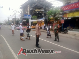 Personel Polsek Abiansemal Laksanakan Pengamanan Upacara Nangluk Merana Di Wilayah Kecamatan Abiansemal