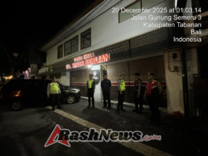 Blue Light Patrol Gabungan Polres Tabanan Antisipasi Kejahatan 3C di Jam Rawan
