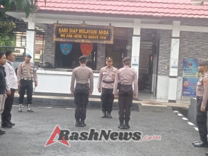 Anggota Lantas Polres Karangasem Laksanakan Serah Terima Tugas Jaga