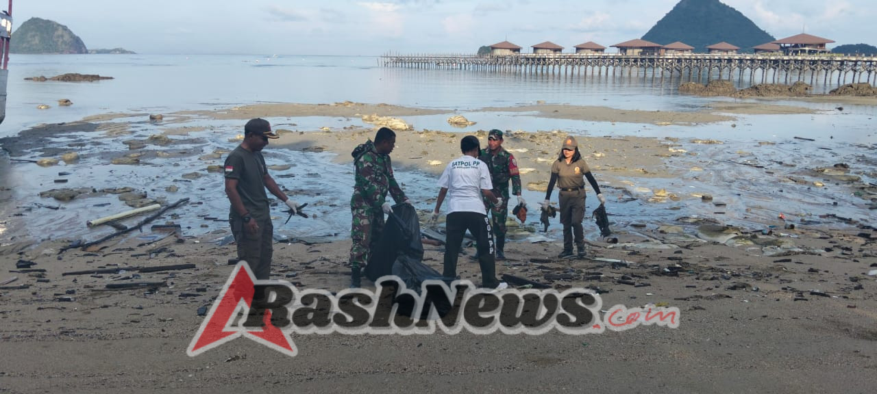Koramil 1630-01/Komodo Gelar Aksi Bersih Pantai dan Penghijauan di Labuan Bajo