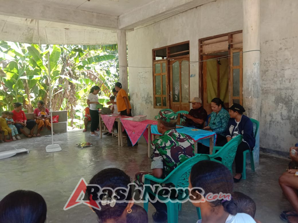 Sinergi TNI dan Pemerintah Kecamatan, Posyandu Kuafeu Berjalan Tertib dan Aman