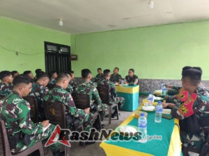 Terima Kunjungan, Satgas Pamtas Yonarhanud 2 Kostrad Terima Kunjungan Kasiintel dan Kasiops Korem 161/WS