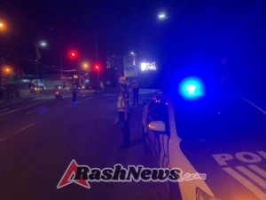 Satuan Lalulintas Polres Karangasem Melaksanakan Pengaturan Lalulintas Pada Malam hari