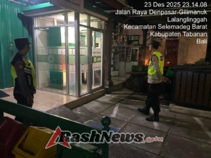 Polsek Selemadeg Barat Gelar Patroli Malam, Cegah Aksi Kriminal