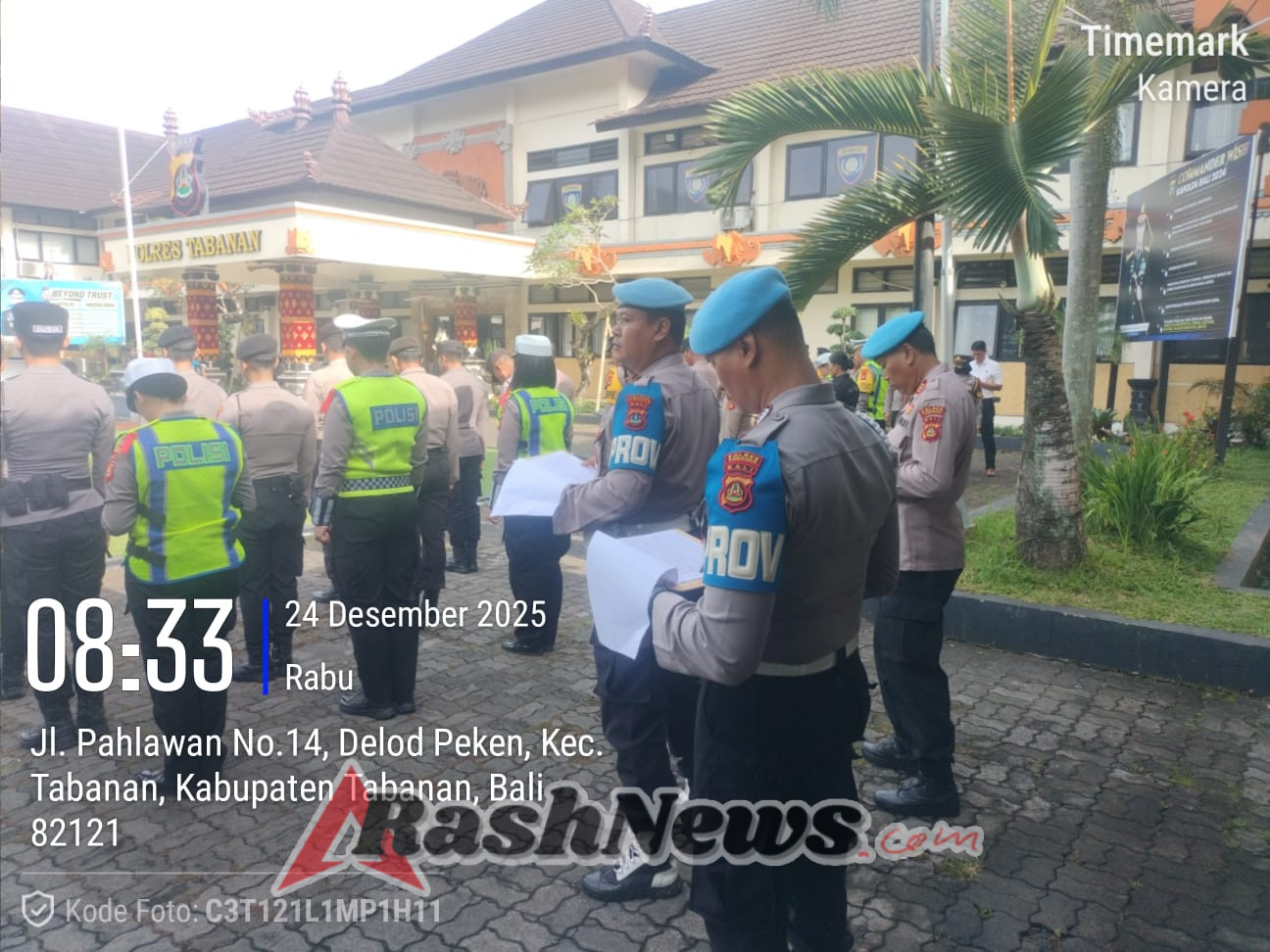 Sipropam Polres Tabanan Laksanakan Pengamanan dan Pengawasan Apel Operasi Lilin Agung 2025