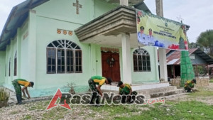 Dari Perbatasan, Satgas Pamtas Pos Motamasin Hadirkan Semangat Natal Melalui Karya Bakti