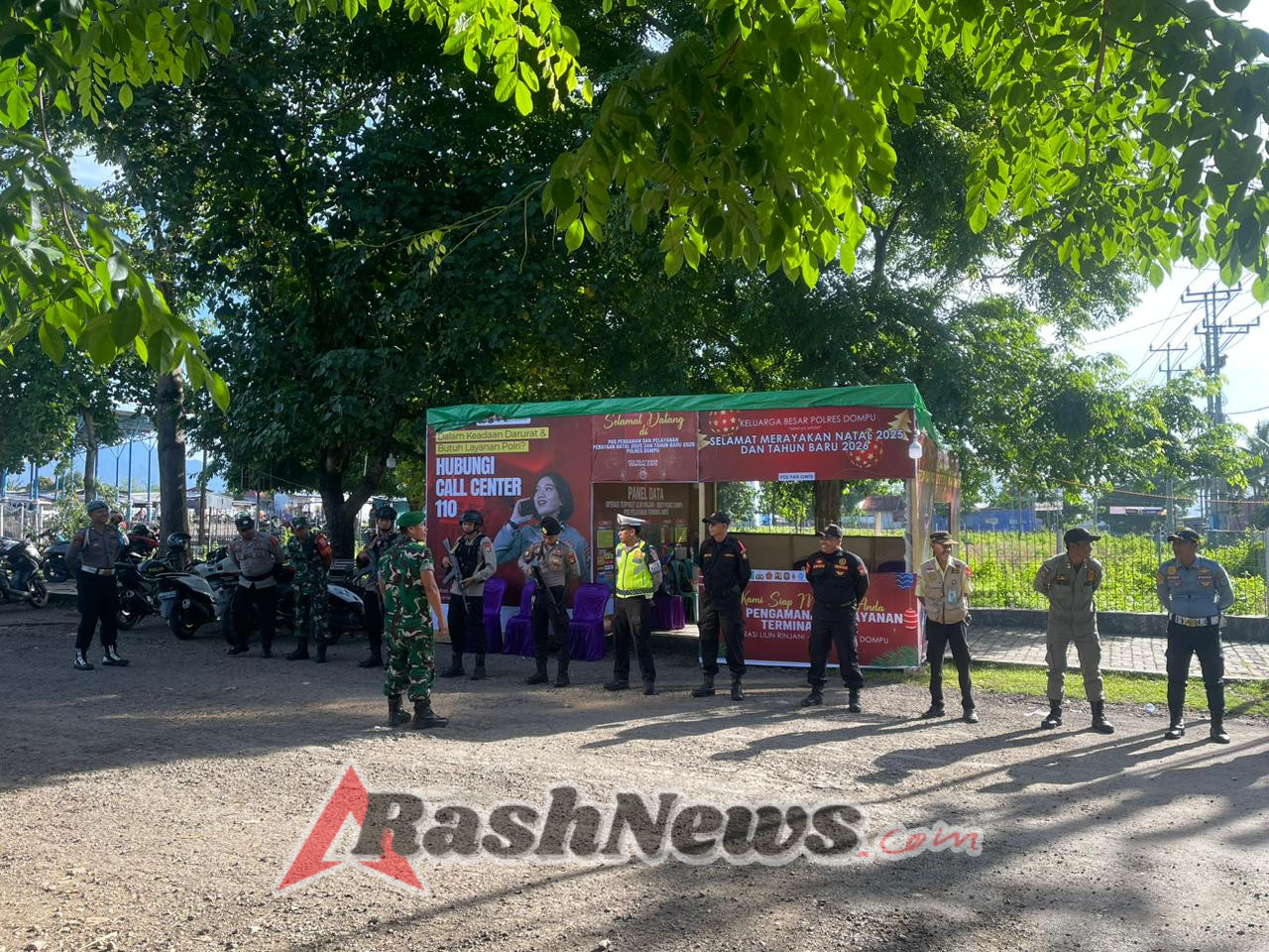 Kodim 1614 Dompu Bersama TNI-Polri dan Mitra Amankan Perayaan Natal dan Tahun Baru 2025