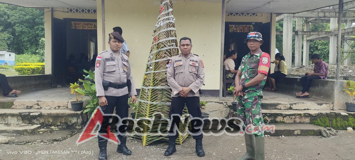 Sinergi TNI Polri Amankan Kebaktian Natal Naikliu