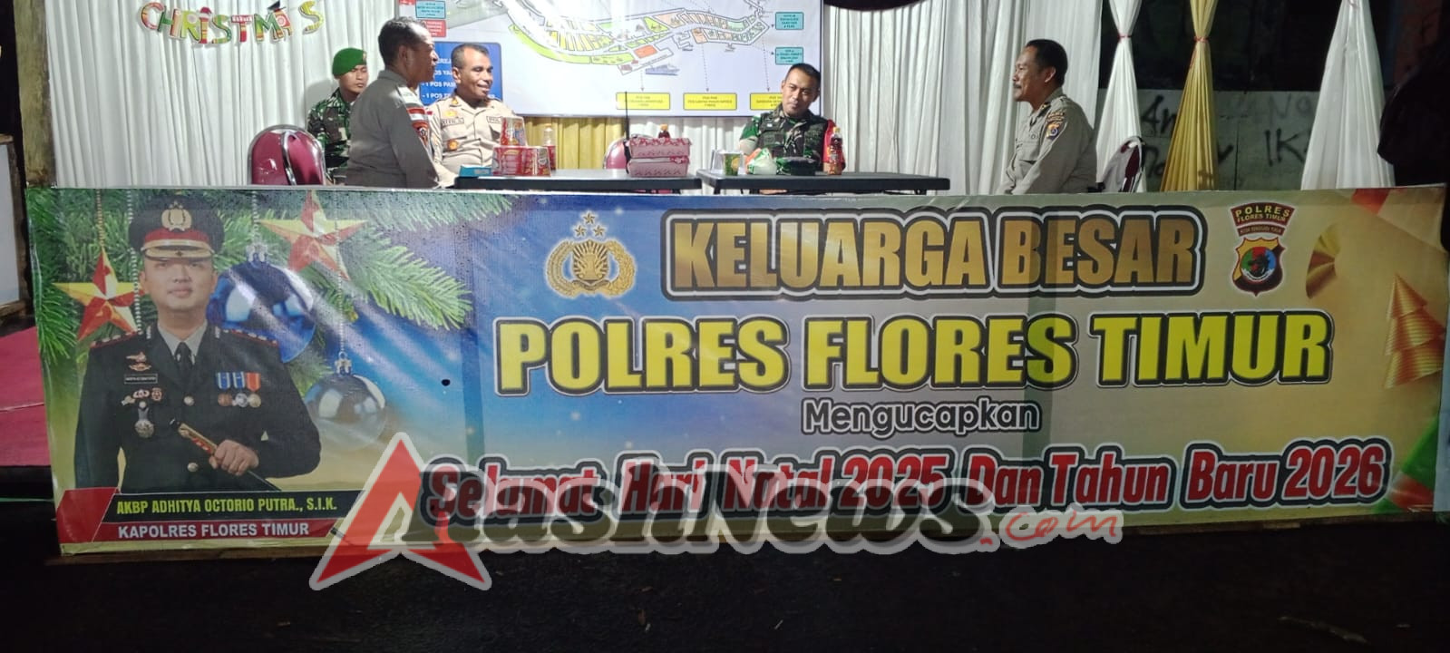 Sinergi TNI–Polri, Dandim 1624/Flotim dan Kapolres Pantau Situasi Malam Natal di Larantuka