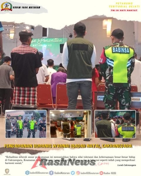 Babinsa Bersama Pecalang Pastikan Natal Aman