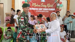 Satgas Pamtas Yonarmed 12 Kostrad Rayakan Natal dengan Aksi Kemanusiaan
