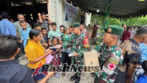 Satgas Pamtas Yonarhanud 2 Kostrad Bagikan 15000 Buku Bacaan Rohani, Meriahkan Momen Natal