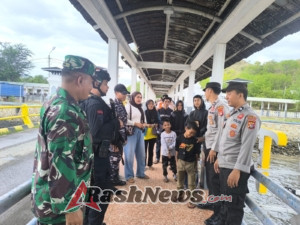 Pelabuhan Poto Tano Kondusif, Aparat Gabungan Gelar Apel dan Patroli Nataru