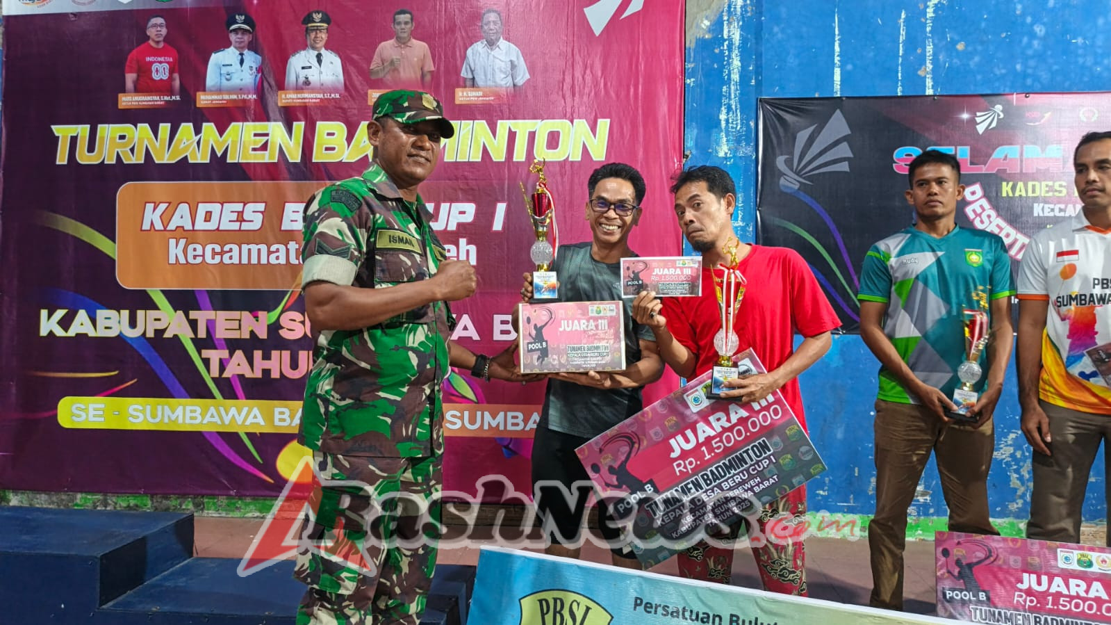 Turnamen Badminton Kades Beru Cup I Berlangsung Aman dan Kondusif Hingga Penutupan