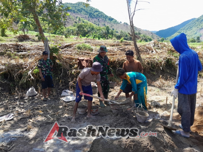 Pemantauan Irigasi Pertanian oleh Babinsa Desa Campa Dukung Ketahanan Pangan