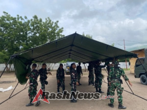 Dukung Tugas Kemanusiaan, Yonif TP 834/WM Laksanakan LDS Penanggulangan Bencana