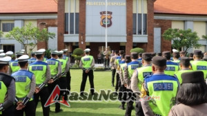 Pengamanan Malam Tahun Baru 2026 Polresta Denpasar Laksanakan Apel Gelar Pasukan