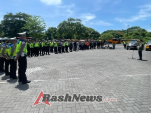 Polresta Denpasar Gelar Apel Kesiapan Pengamanan Tahun Baru di Kawasan Kuta