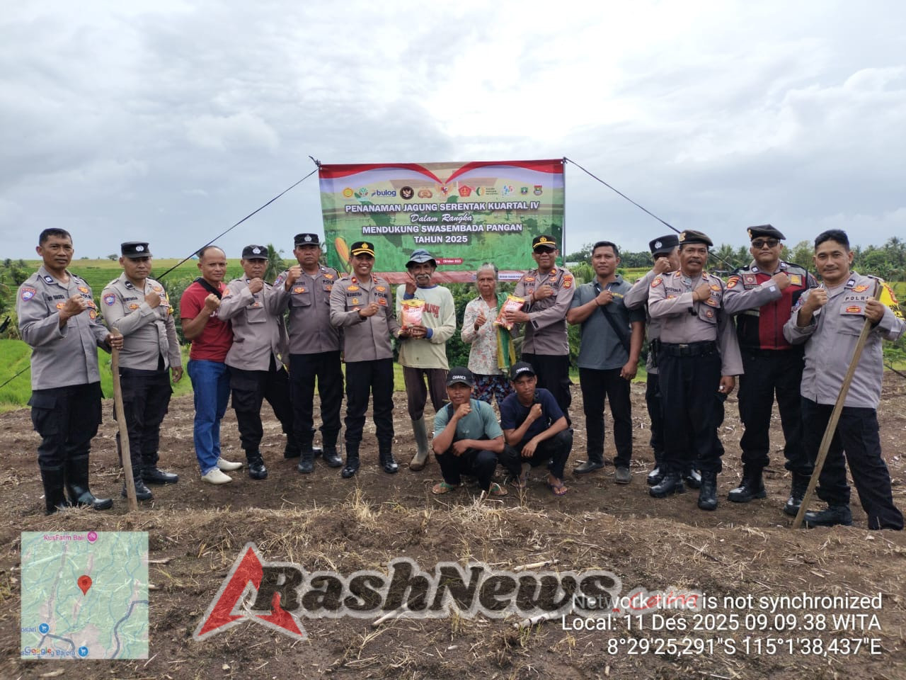 Polsek Selemadeg Tanam Jagung Kuartal IV 2025, Realisasi Program Pangan Nasional