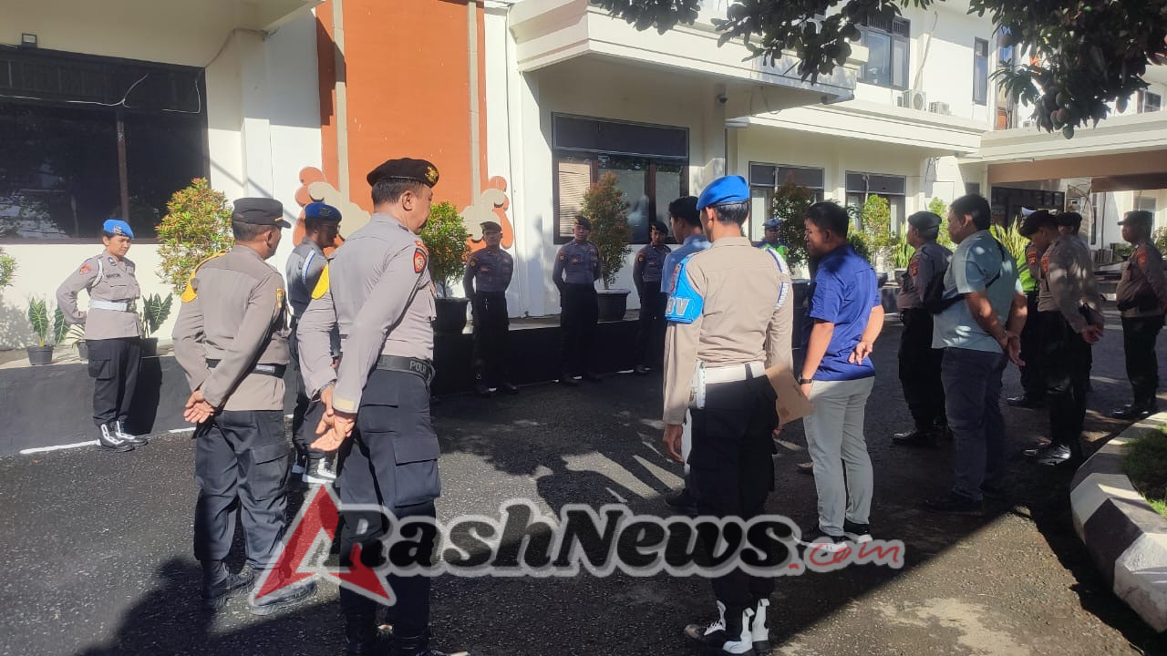 Laksanakan Tugas Piket Mako, Sat Lantas Polres Karangasem Ikuti Serah Terima Tugas Jaga