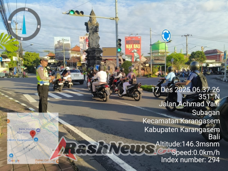 Personil Lantas Laksanakan Gatur Pagi Demi Ketertiban Dan Kelancaran Arus Lalin Di Ktl 1 Subagan